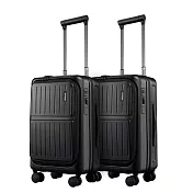 cctogo ∣ 20吋+20吋立可開煞車旅箱 多色選 20吋 探索黑+20吋探索黑