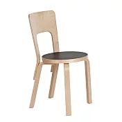 Artek Chair 66 單椅 （原木腳、黑椅面）