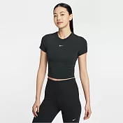 NIKE AS W NSW NK CHLL KNT CRP 女短袖上衣-HF9539011 XS 黑色
