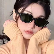 seoul show首爾秀 180度全折疊彈簧腿復古橢圓框男女太陽眼鏡UV400墨鏡 6180 蒼雪灰