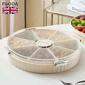 【英國FGODA】密封式可調節分隔乾果盤/零食盤(附蓋)-多色可選- 透明色