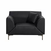 IDEA-百變翻轉扶手功能皮沙發(單人款.兩色可選.運費另計) 黑色