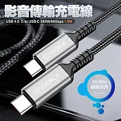 VOORCA USB 4.0 C to USB-C 240W 影音傳輸充電線-180cm 單一