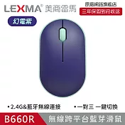 LEXMA B660R 無線跨平台藍牙滑鼠-幻電紫 幻電紫