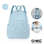 【OMC】輕盈紙感甜美系休閒旅行後背包(大款)33571(共5色) 粉嫩藍
