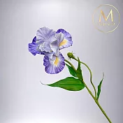 【Floral M】法式優雅女神單朵加大鳶尾花莫內紫仿真花花材（1入組）