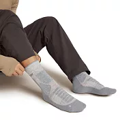 【紐西蘭Icebreaker】男 中筒厚毛圈健行襪(+) S 暴風灰/合金灰