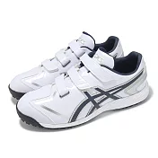 Asics 棒壘球鞋 Neorevive TR 3 男鞋 白 藍 魔鬼氈 皮革 抓地 教練鞋 1123A042103 26.5cm WHITE/NAVY