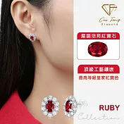 【CF鑽飾】耳環《赤心》1克拉培育紅寶石 生日禮物