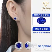 【CF鑽飾】耳環《蔚藍》1克拉培育藍寶石 生日禮物