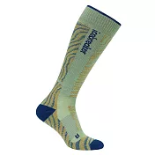 【紐西蘭Icebreaker】男 長筒中毛圈保暖滑雪襪(+) M 薄荷綠/海軍藍/土棕