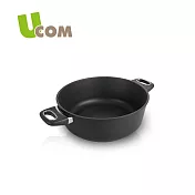 【瑞康屋UCOM】丹麥黑魔法晶鑽不沾雙耳湯鍋24cm無蓋(電磁爐可用)