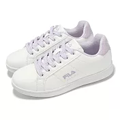 Fila 休閒鞋 Inheritance 3 女鞋 白 紫 低筒 皮革 小白鞋 斐樂 5C923Z199 23.5cm WHITE/PURPLE