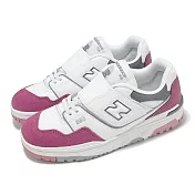 New Balance 休閒鞋 550 中童 小朋友 白 紫 復古 魔鬼氈 運動鞋 NB PHB550CK-M 19cm WHITE/PURPLE