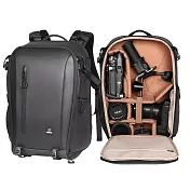 Prowell 26L大容量多功能專業攝影後背包 2機多鏡內部自由收納 網紅創作者攝影器材包 WIN-23398 黑色