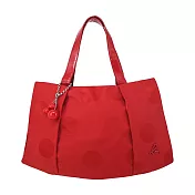 agnes b.大圓點B立體串珠手提包 小紅