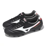 Mizuno 足球鞋 Morelia II Club 男鞋 黑 白 皮革 抓地 運動鞋 美津濃 P1GA2508-01 25.5cm BLACK/WHITE