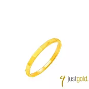 【Just Gold 鎮金店】線韻 黃金戒指 港圍 11  金色