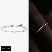 SHASHI 紐約品牌 Tennis Diamond 銀色鋯石網球手鍊｜優雅層次手腕配件