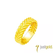【Just Gold 鎮金店】良緣．穗語-寬 黃金對戒 港圍 21  金色