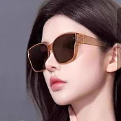 seoul show首爾秀 輕量全折疊套鏡抗UV400太陽眼鏡墨鏡 918  透茶框茶片