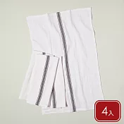 《NOW》Brooklyn Stripe純棉擦拭布4入 - 岩黑條紋71x46cm