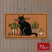 《NOW》椰子纖維地墊 - 黑貓76x46cm