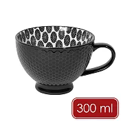 《NOW》高腳瓷製馬克杯 - 曜黑摩登300ml