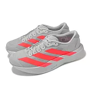 adidas 慢跑鞋 Adizero Evo SL M 男鞋 灰 紅 緩震 運動鞋 愛迪達 KI3381 24.5cm GREY/RED
