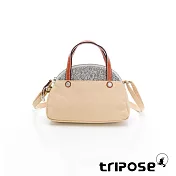 tripose 漫遊系列岩紋迷你斜背貝殼包 香草黃