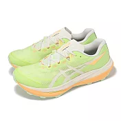 Asics 越野跑鞋 Fujispeed 4 男鞋 女鞋 綠 橘 戶外 緩震 穩定 運動鞋 亞瑟士 1013A179300 24.5cm LIME GREEN/CREAM