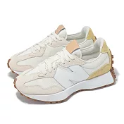 New Balance 休閒鞋 327 女鞋 白 黃 拼接 膠底 復古 麂皮 NB 運動鞋 WS327RE-B 22.5cm LINEN/HAY