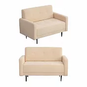 IDEA-恩特短絨布迷你雙人休閒沙發/兩色可選/運費另計 杏色