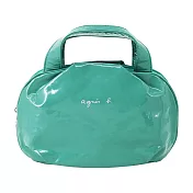 agnes b. 亮面軟皮小手提包- 湖水綠