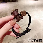 【Hera 赫拉】幸福巧克力小熊滿鑽髮圈 HRA61 無 深棕色