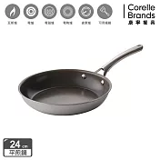 【美國康寧】DuraNano晶奈無塗層不沾不鏽鋼-平煎鍋24cm