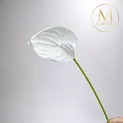 【Floral M】黛安娜心型火鶴優雅白仿真花花材（2入組）