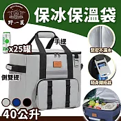 【野一夏】40L大容量三層厚料保溫保冷袋-附開瓶器 野餐保溫袋 保冰保鮮袋 戶外冷藏袋 野餐冰桶 -黑色