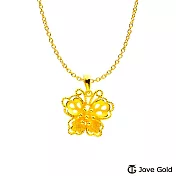 JoveGold漾金飾 織夢蝶黃金墜子  送玫瑰鋼項鍊