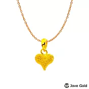 JoveGold漾金飾 戀人未滿黃金墜子-鑽砂款  送玫瑰鋼項鍊