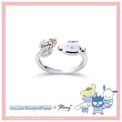 STORY 故事銀飾-Sanrio學院Mix系列-Pompompurin布丁狗晶鑽純銀戒指 國際圍#9