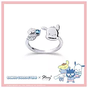 STORY 故事銀飾-Sanrio學院Mix系列-Pochacco帕恰狗晶鑽純銀戒指 國際圍#9