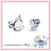 STORY 故事銀飾-Sanrio學院Mix系列-Pochacco帕恰狗晶鑽純銀耳環 夾式