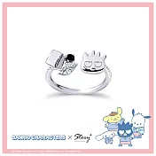 STORY 故事銀飾-Sanrio學院Mix系列-Bad Badtz-maru酷企鵝晶鑽純銀戒指 國際圍#9