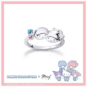 STORY故事銀飾- Sanrio學院Mix系列-LittleTwinStars雙子星晶鑽純銀戒指 國際圍#9
