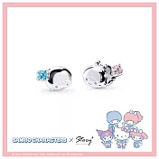 STORY故事銀飾- Sanrio學院Mix系列-LittleTwinStars雙子星晶鑽純銀耳環 針式