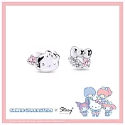 STORY 故事銀飾-Sanrio學院Mix系列-HelloKitty凱蒂貓晶鑽純銀耳環 針式