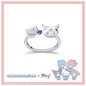 STORY故事銀飾- Sanrio學院Mix系列-Kuromi酷洛米晶鑽純銀戒指 國際圍#9