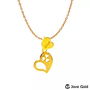 JoveGold漾金飾 沉醉愛情黃金墜子  送玫瑰鋼項鍊
