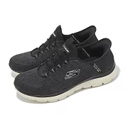 Skechers 休閒鞋 Summits Slip-Ins 寬楦 男鞋 黑 米 彈力鬆緊帶 輕量 懶人鞋 232469WBLK 28cm BLACK